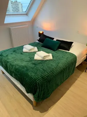 Un ou plusieurs lits dans un hébergement de l'établissement Esprit Suisse, Joli studio au coeur de Mulhouse