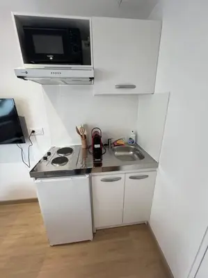 Cuisine ou kitchenette dans l'établissement Esprit France, joli studio au coeur de Mulhouse