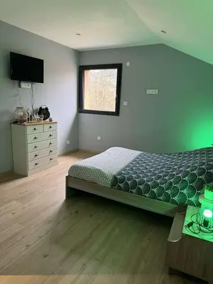 Un ou plusieurs lits dans un hébergement de l'établissement Gîte du Bambi