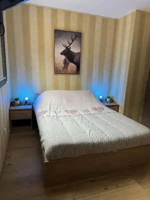 Un ou plusieurs lits dans un hébergement de l'établissement Gîte du Bambi
