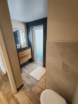 Salle de bains dans l'établissement Bretzel et Cigogne