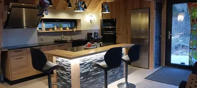 Cuisine ou kitchenette dans l'établissement Gîte des Perdrix