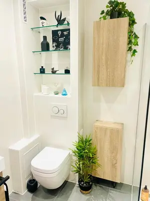 Salle de bains dans l'établissement Appartement de standing proche centre ville et gare