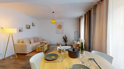 Coin salon dans l'établissement Appartement Le Key6