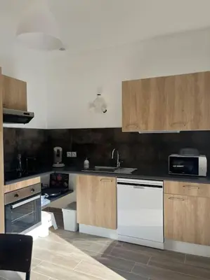 Cuisine ou kitchenette dans l'établissement Gite Soleil du Matin à Beblenheim Parking privé