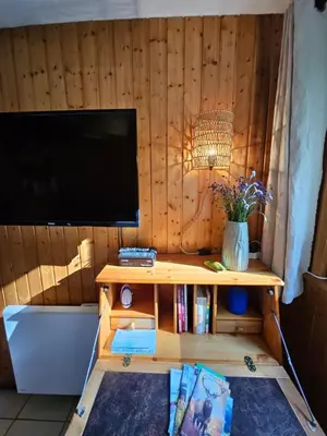 Télévision ou salle de divertissement dans l'établissement Chalet Perle des Hauts