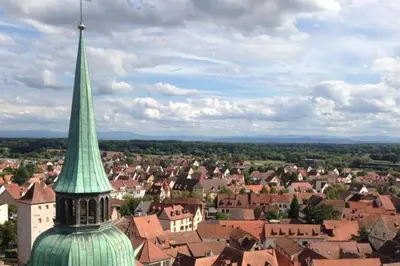Vue générale sur Sélestat ou vue de la ville depuis l'appartement