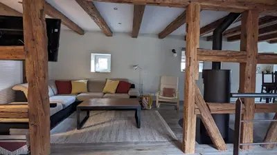 Coin salon dans l'établissement Tu casita au centre-ville de Rouffach