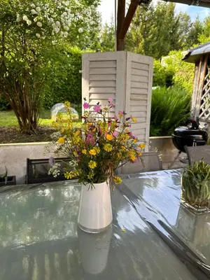Jardin de l'établissement Logis des pinces maillées