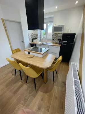 Cuisine ou kitchenette dans l'établissement Mon-Doré F3 Tout Confort,PS4,Parking