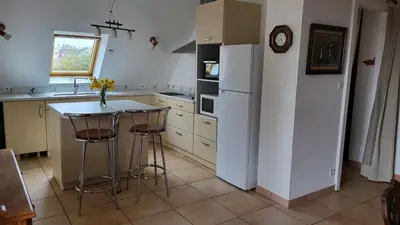 Cuisine ou kitchenette dans l'établissement Le Refuge de Kintzheim