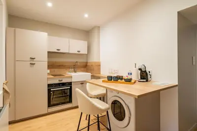 Cuisine ou kitchenette dans l'établissement Gîte Hirond'Elsass