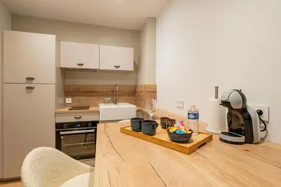 Cuisine ou kitchenette dans l'établissement Gîte Hirond'Elsass