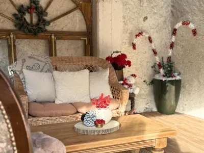 Coin salon dans l'établissement Gîte Hirond'Elsass