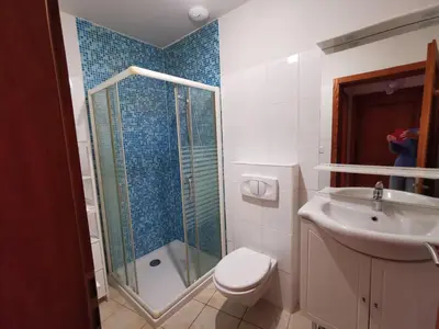 Salle de bains dans l'établissement La grange de Joséphine