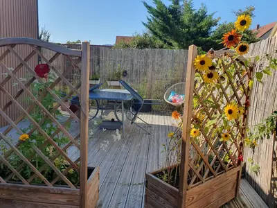 Jardin de l'établissement Studio Les Deux Grenouilles 5mn de Colmar