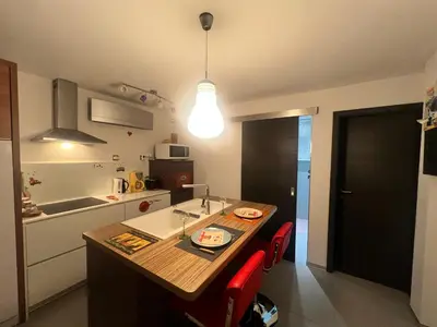 Cuisine ou kitchenette dans l'établissement Studio la magie de Noël