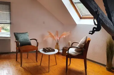 Coin salon dans l'établissement Loft Gaïa