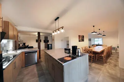 Cuisine ou kitchenette dans l'établissement La ferme d aumontzey