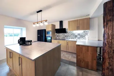 Cuisine ou kitchenette dans l'établissement La ferme d aumontzey