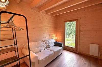 Un ou plusieurs lits dans un hébergement de l'établissement Chalet Caroubier - Chalet avec vue montagne