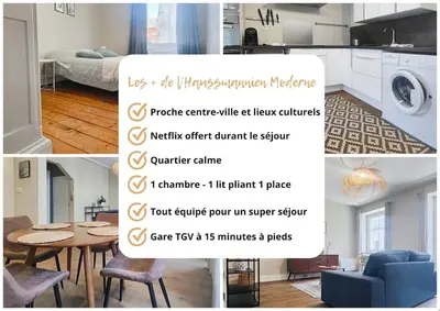 Cuisine ou kitchenette dans l'établissement L'Haussmannien Moderne - Centre-ville - Elégant