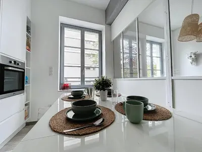 Cuisine ou kitchenette dans l'établissement Appartement centre historique