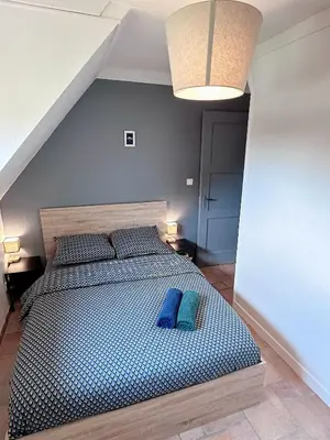 Un ou plusieurs lits dans un hébergement de l'établissement Gîte de Juliana 6 personnes Baldenheim