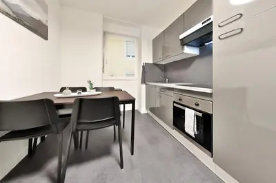 Cuisine ou kitchenette dans l'établissement Moderne et spacieux, près du centre de Mulhouse