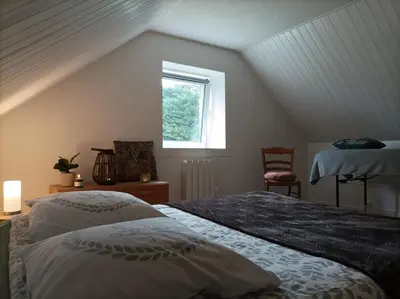 Un ou plusieurs lits dans un hébergement de l'établissement Chemin de résilience, séjours détente et nature