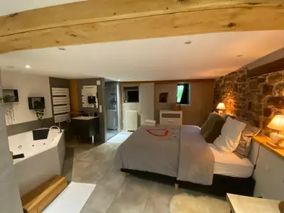 Télévision ou salle de divertissement dans l'établissement Gîte le Chaudron