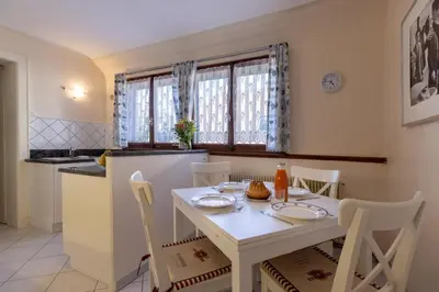 Cuisine ou kitchenette dans l'établissement Appartement Lino - base idéale pour explorer l'Alsace, emplacement privilégié entre vignes et Vosges