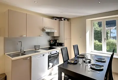 Cuisine ou kitchenette dans l'établissement Le Kichompré - Appt 50 m² vue montagne