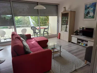 Coin salon dans l'établissement 3 Zimmer Apartment in Saint Louis, Nahe Euroairport