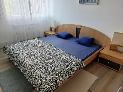Un ou plusieurs lits dans un hébergement de l'établissement 3 Zimmer Apartment in Saint Louis, Nahe Euroairport