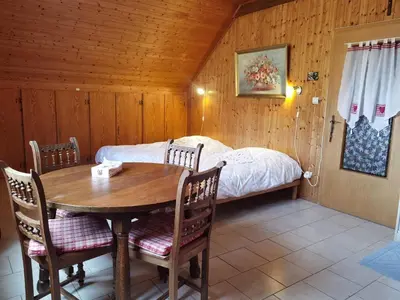 Un ou plusieurs lits dans un hébergement de l'établissement Chambre d'hôte les écureuils