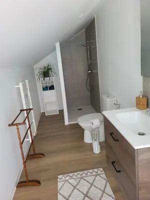 Salle de bains dans l'établissement L'Essentiel-Appartement neuf et cosy avec piscine