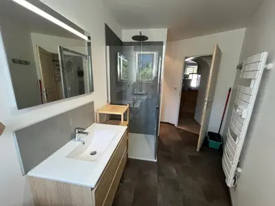 Cuisine ou kitchenette dans l'établissement Loft 5 personnes type chalet avec jardin