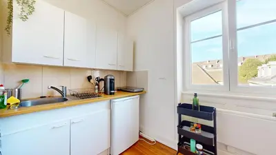 Cuisine ou kitchenette dans l'établissement Le Studio Diamant