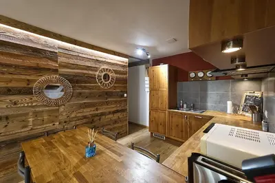 Cuisine ou kitchenette dans l'établissement Mirador montagnard - Appt vue montagne