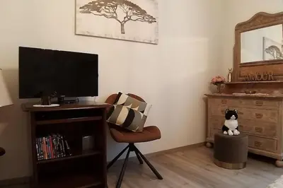 Télévision ou salle de divertissement dans l'établissement Gîte Guldangel