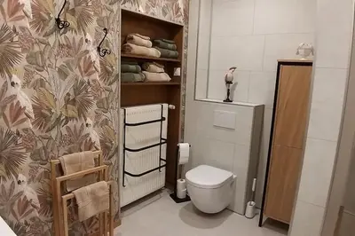 Salle de bains dans l'établissement Gîte Guldangel