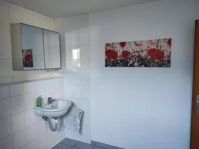 Salle de bains dans l'établissement Le jardin d'Horace o Im Garten von Horaz