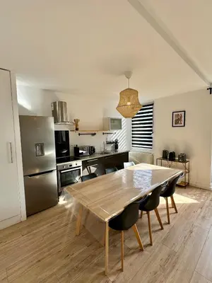 Cuisine ou kitchenette dans l'établissement Charmant Appartement Mulhouse