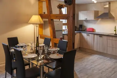 Cuisine ou kitchenette dans l'établissement Gîte les Cigogneaux