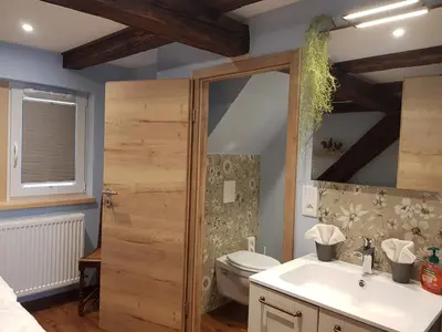 Salle de bains dans l'établissement L'Escale d'Alsace