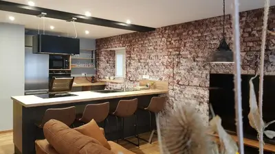 Cuisine ou kitchenette dans l'établissement L'Escale d'Alsace
