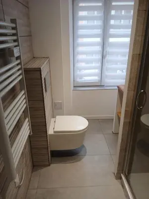 Salle de bains dans l'établissement Les nuitées du Rangen