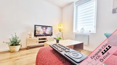 Télévision ou salle de divertissement dans l'établissement Les Suites Mulhousiennes - Charme & Sérénité