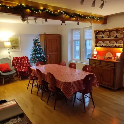 Coin salon dans l'établissement Chez Pépé Frantz Maison spacieuse et confortable